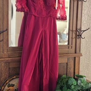 Elegant Red Women's Pantsuit